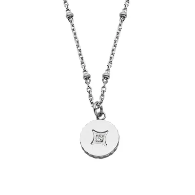Stainless Steel Coin Bead Pendant Necklace