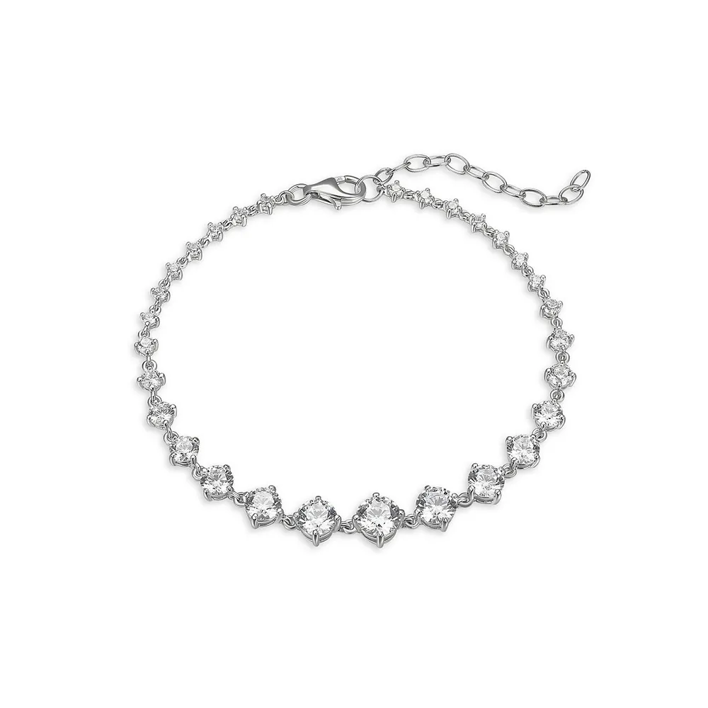 Reign By PAJ Sterling Silver & Cubic Zirconia Cascade Bracelet