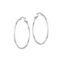 Rhodium-Plated Sterling Silver Hoop Earrings