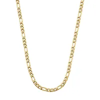 Goldplated Stainless Steel Figaro Chain Necklace - 18"