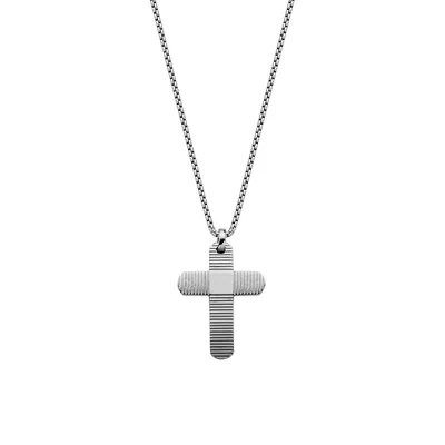 Stainless Steel Cross-Pendant Necklace