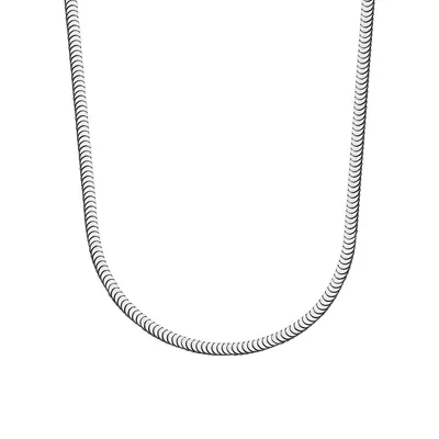Stainless Steel Cubed Herringbone Chain- 24-Inch