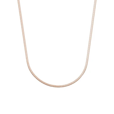 Rose-Goldplated Stainless Steel Herringbone Necklace -​16-Inch x 3.1 MM