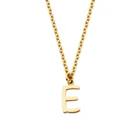 Ionic-Goldplated Stainless Steel E Pendant Necklace