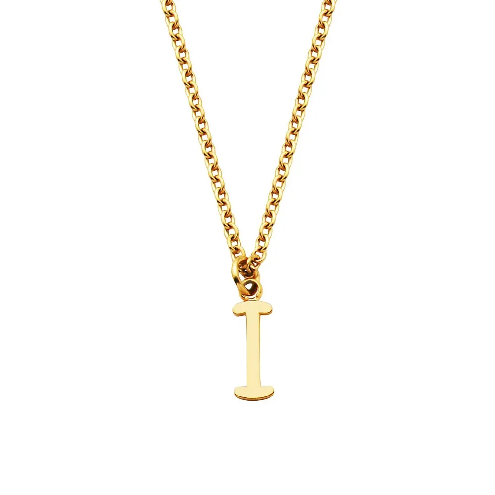 Ionic-Goldplated Stainless Steel I Pendant Necklace