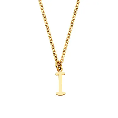 Ionic-Goldplated Stainless Steel I Pendant Necklace