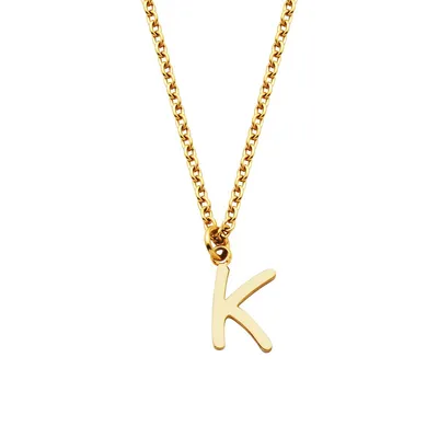 Ionic-Goldplated Stainless Steel K Pendant Necklace