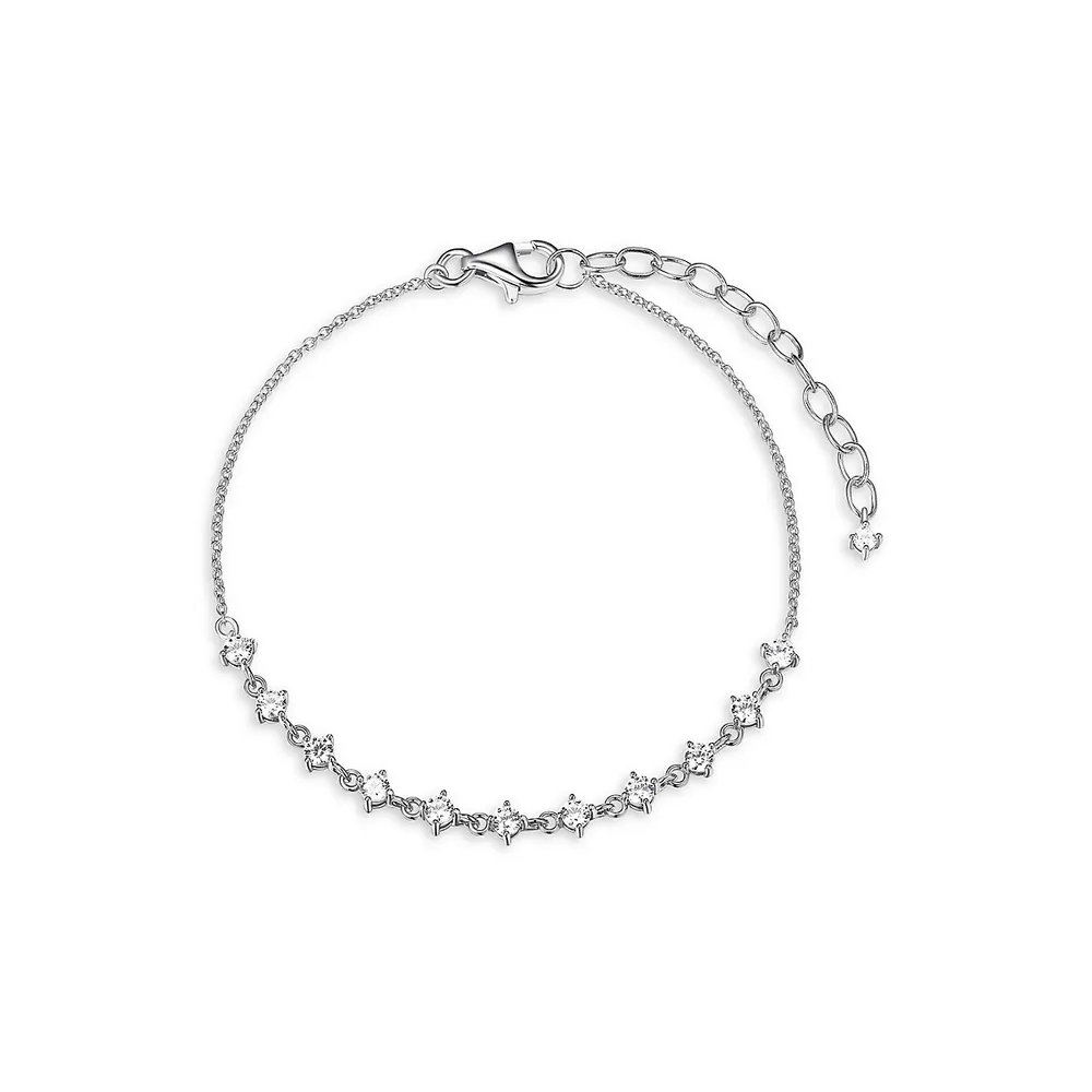 Reign By PAJ Sterling Silver & Cubic Zirconia Layering Chain Bracelet