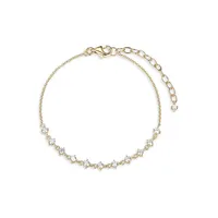 18K Gold Plated Sterling Silver Cubic Zirconia Layering Chain Bracelet