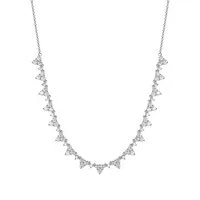 PAJ Rhodium-Plated Sterling Silver & Cubic Zirconia Triangle-Trim Necklace