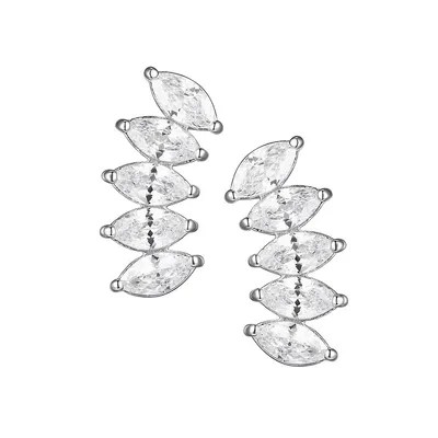 Paj Rhodium-Plated Sterling Silver & Cubic Zirconia Crawler Earrings