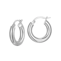 20MM Sterling Silver Polished Tube Hoop Earrings