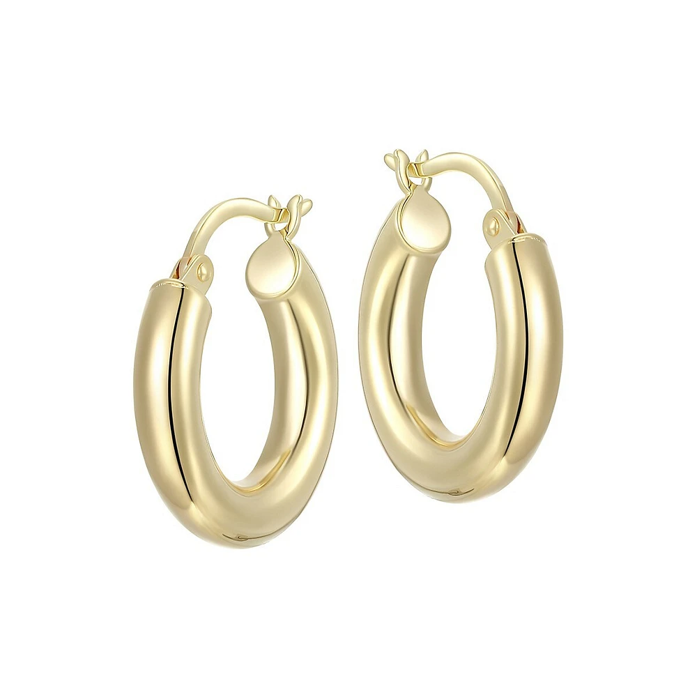 20MM 18K Goldplated Sterling Silver Polished Tube Hoop Earrings