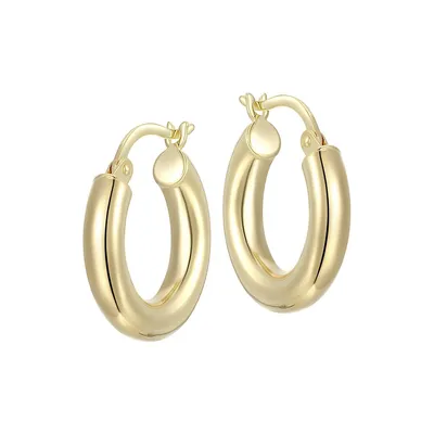 20MM 18K Goldplated Sterling Silver Polished Tube Hoop Earrings