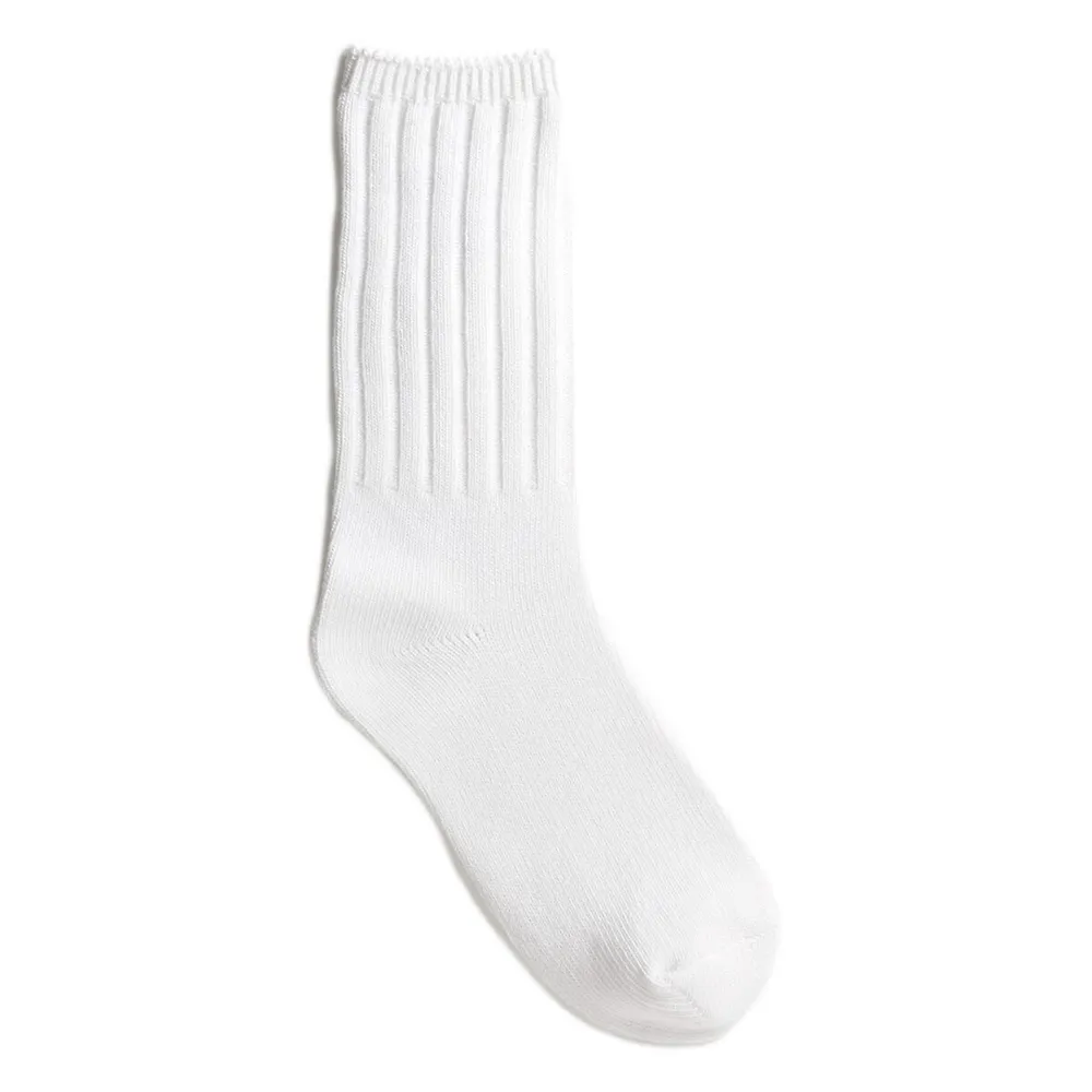 Women's Cotton-Blend Non-Elastic Ribbed Crew Socks