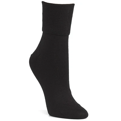 Women's Wool-Blend Turn Down-Cuff Crew Socks