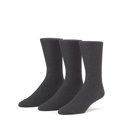 Men's 3-Pair Premium Non-Elastic Crew Socks