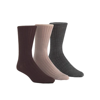 Men's 3-Pair Rib Crew Socks