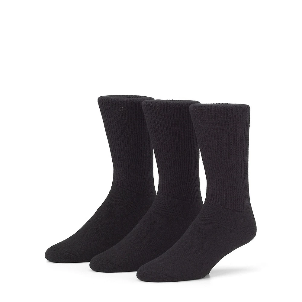 Men's 3-Pair Non-Binding Crew Socks