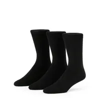 Men's 3-Pair Combed Cotton-Blend Flat Knit Crew Socks