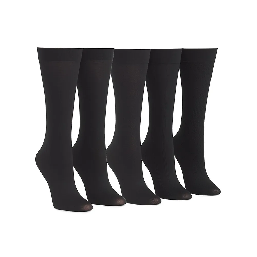 5-Pack Pattern Knee-High Trouser Sock
