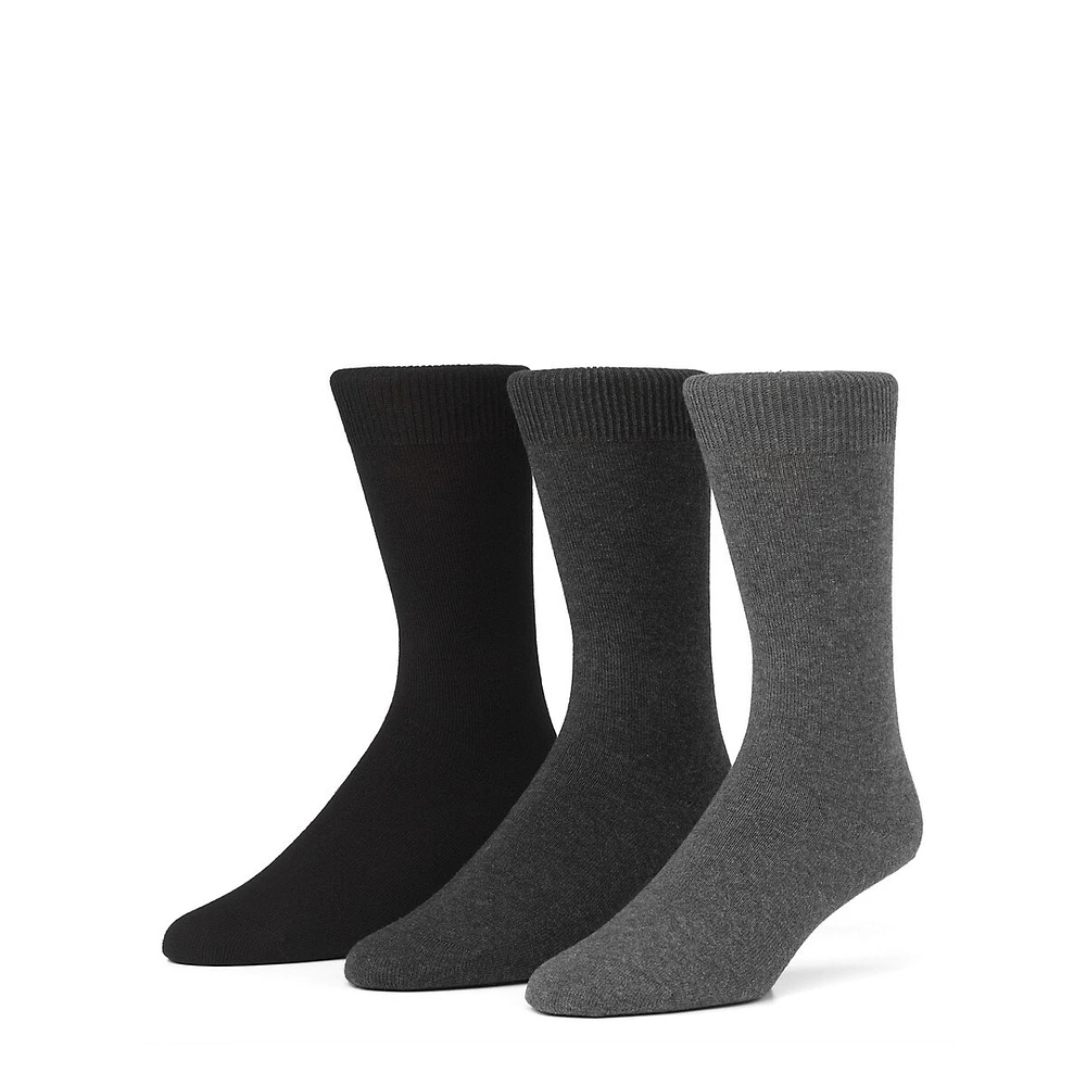 Men's 3-Pair Flat Knit Socks