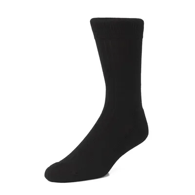 Men's Touch of Wool Ribbed Crew Socks
