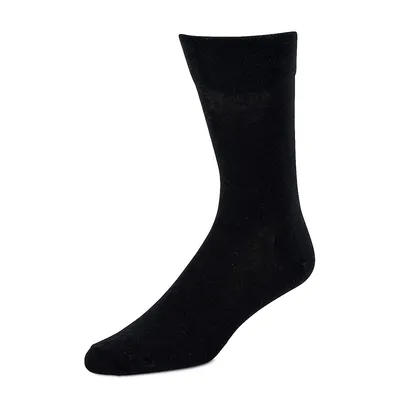 Men's Non-Binding Flat Knit Crew Socks