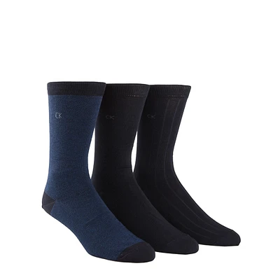 Mens 3-Pair Birdseye Crew Socks