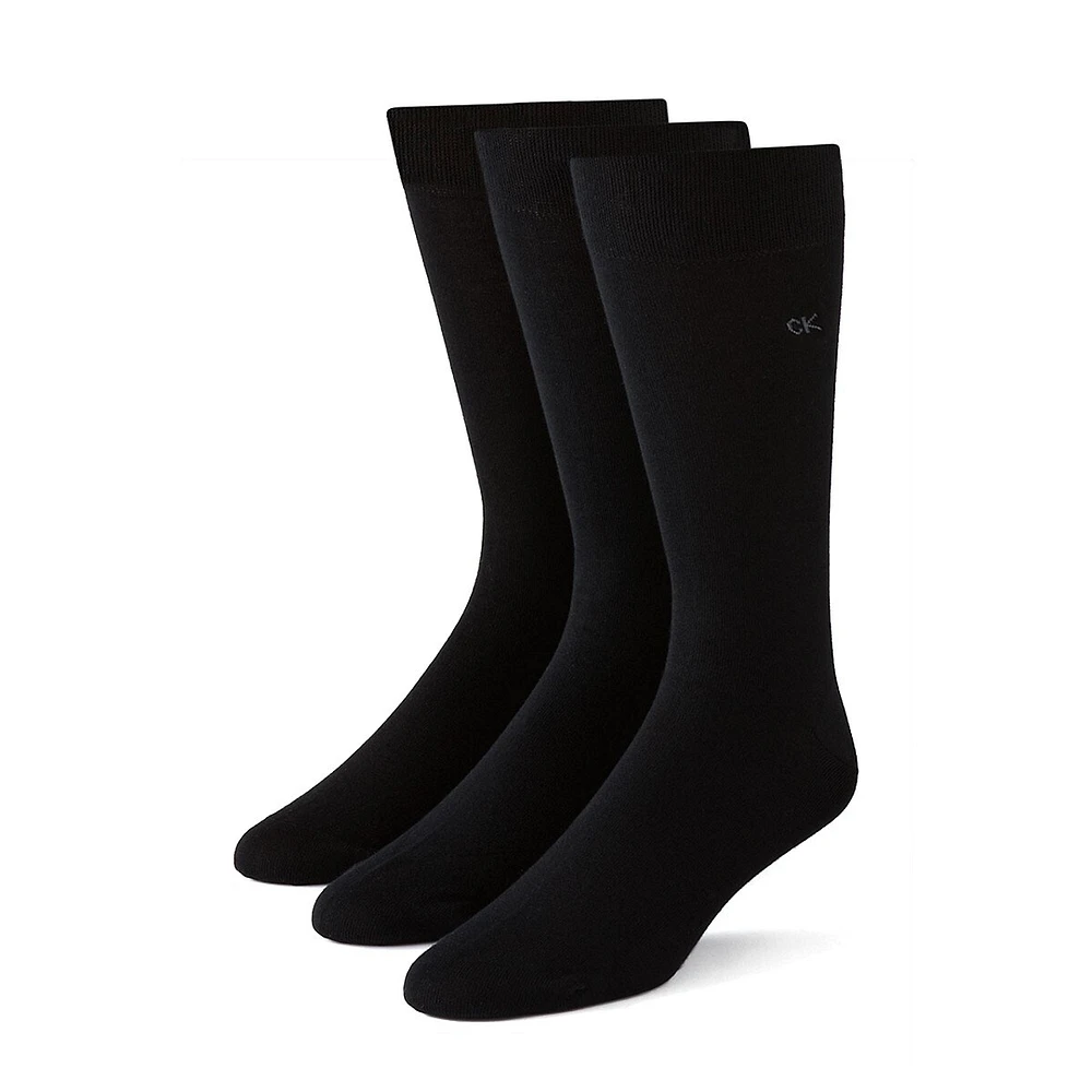 Men's 3-Pair Flat Knit Socks