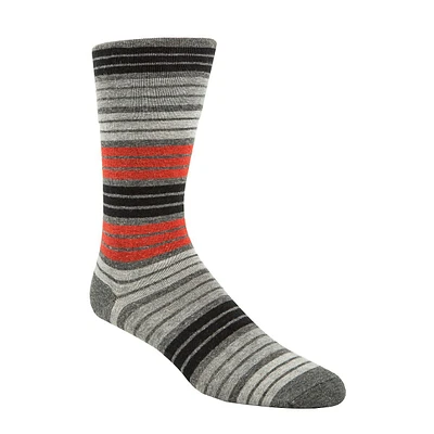 Men's Feel Good Non-Elastic Striped Crew Socks