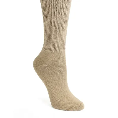 Women's Non-Binding Cotton Crew Socks