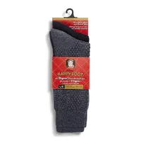 Men's 2-Pair Happy Foot Crew Socks