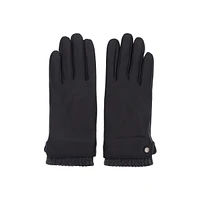 Women's Faux Fur Lined Leather Touchscreen Gloves