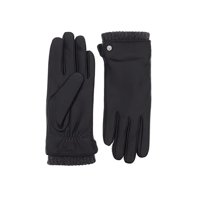Women's Faux Fur Lined Leather Touchscreen Gloves