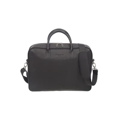 Leather Top Handle Messenger Briefcase