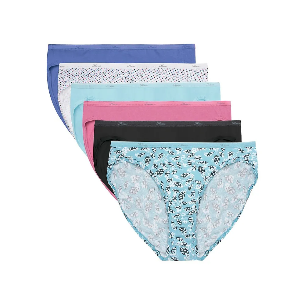 Hanes Girls' Underwear, Ribbed Moisture-Wicking Tagless Panties, Hipster &  Brief, 6-Pack