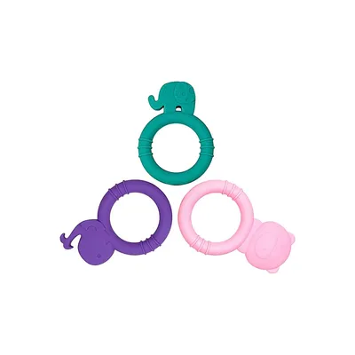 3-Pack Silicone Baby Teethers - Ollie, Pokey, Willo
