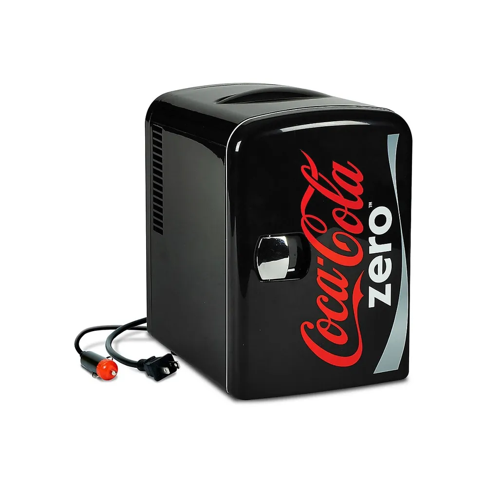 Koolatron Mini réfrigérateur portable c.a./c.c. à 6 canettes Coca-Cola  Zero, noir CZ04