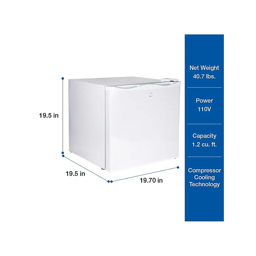 Congélateur compact vertical blanc de 1,2 pi³/34 L par Koolatron dégivrage  manuel KTUF34