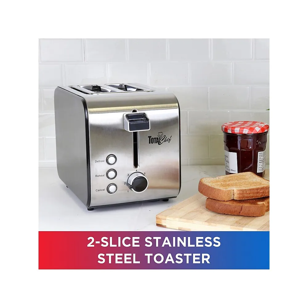 Total Chef 2-Slice Stainless Steel Toaster