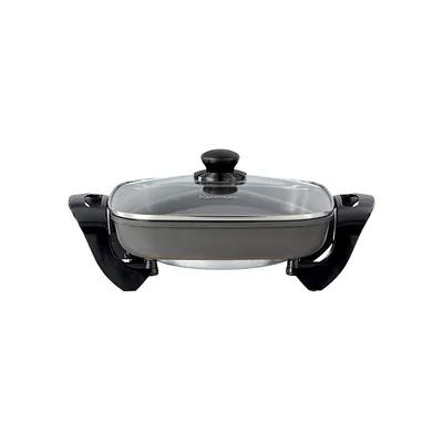 Non-Stick Electric Skillet With Tempered Glass Lid