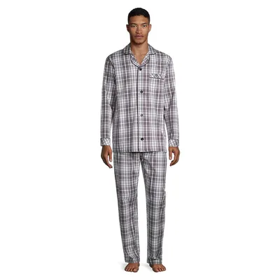 2-Piece Long-Sleeve Plaid Pyjama Set