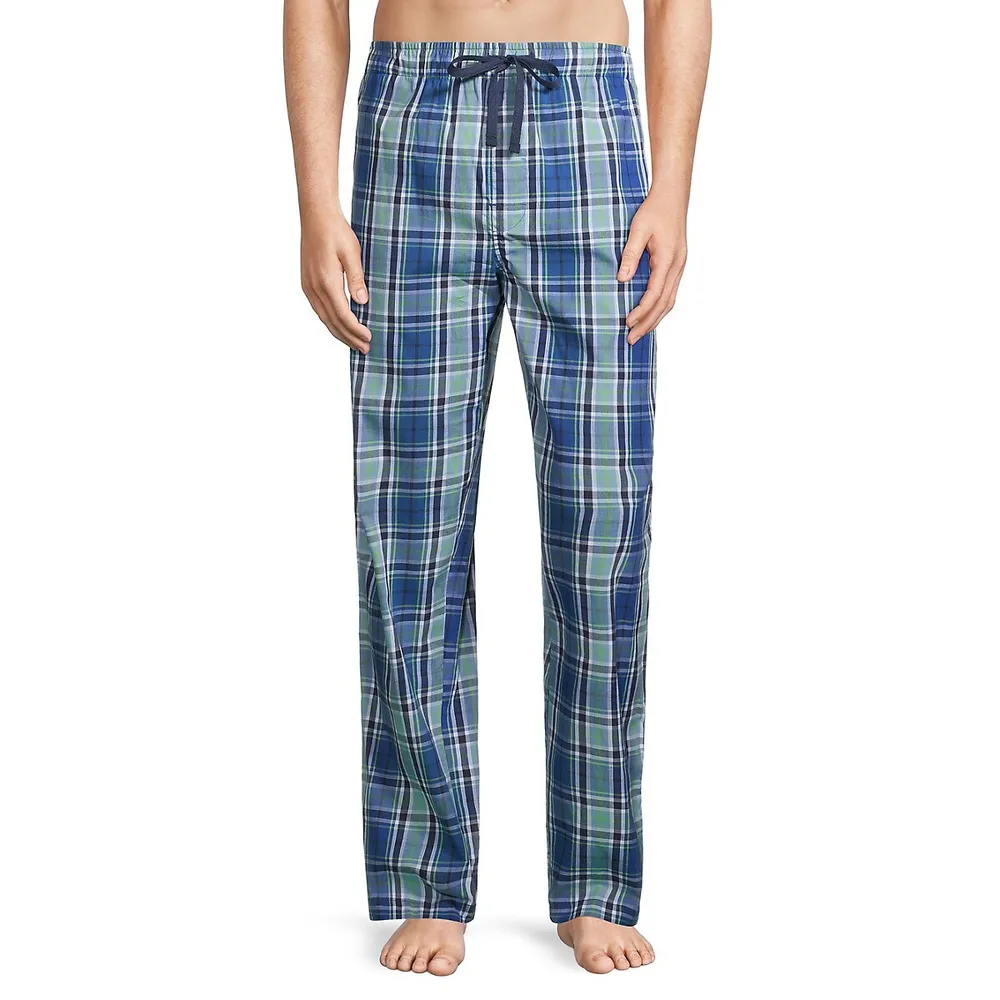 ​Checks Drawstring Poplin Lounge Pants