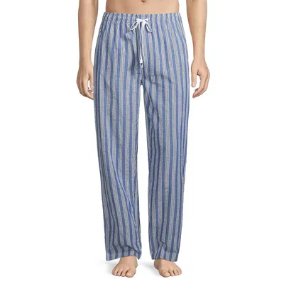 Seersucker Striped Lounge Pants