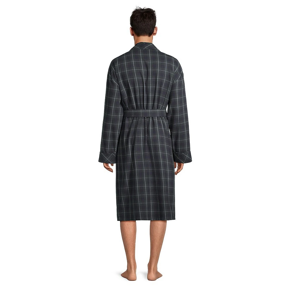 Plaid Flannel Wrap Robe