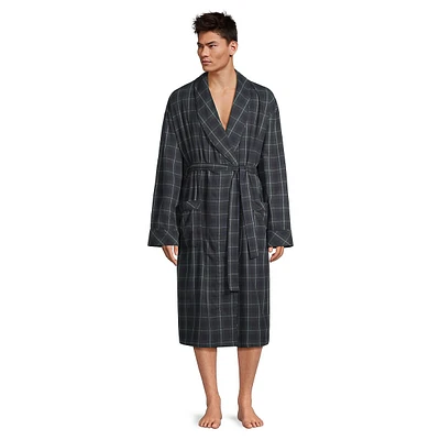 Plaid Flannel Wrap Robe