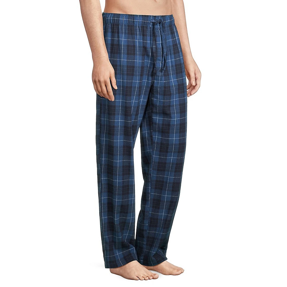 2-Piece Long-Sleeve Plaid Flannel Pyjama Set