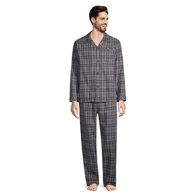 2-Piece Long-Sleeve Plaid Flannel Pyjama Set