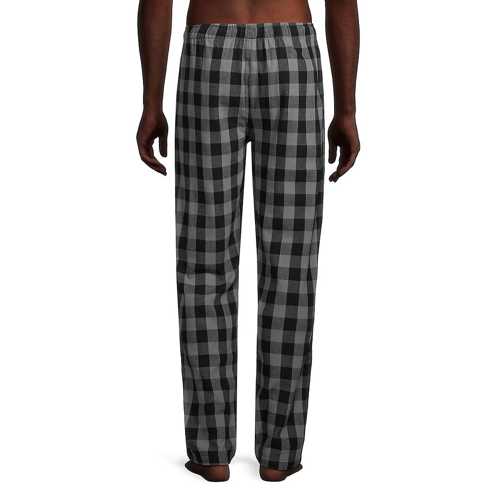 Pantalon de détente en finette à carreaux